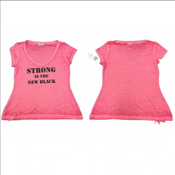 Pink Lotus Strong is the New Black Tee, S NWT - Picture 2 of 2